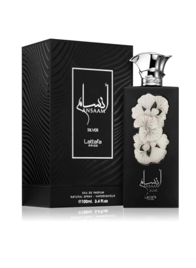 Lattafa PRIDE Ansaam Silver Eau de Parfum - 100ml | A Luxury Fragrance for Men and Women - Image 1