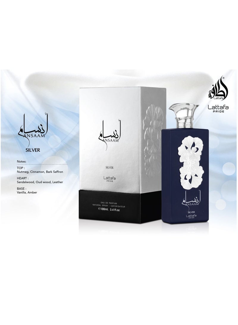Lattafa PRIDE Ansaam Silver Eau de Parfum - 100ml | A Luxury Fragrance for Men and Women - Image 4