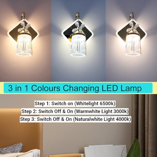 Lyse Decor Classic Design Wall Light for Living Room, Modern Wall Lamps for Bedroom, Wall Lights for Home Decoration and Restaurants (Warm White, Natural White and Cool White) - Image 4