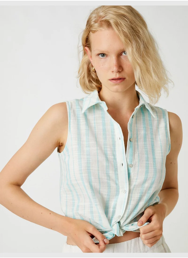 كوتون Sleeveless Shirt Cotton