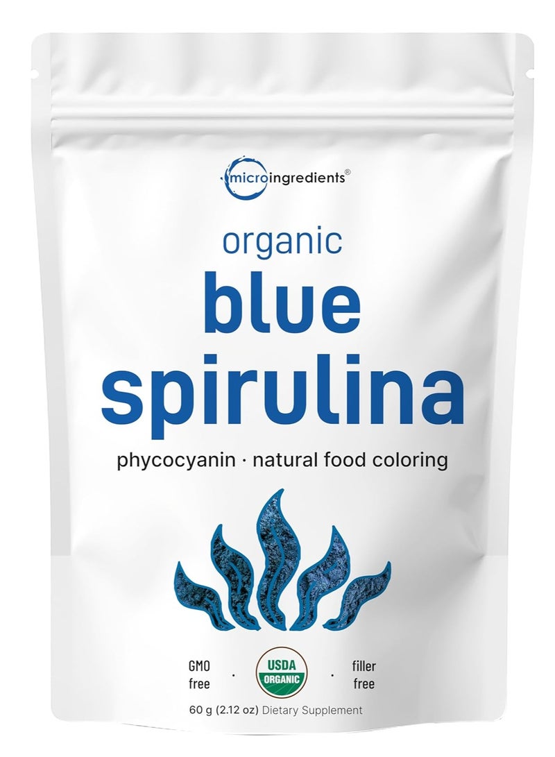 مايكرو إنجريدينتس مسحوق سبيرولينا الأزرق العضوي بروتين نباتي 60 جرام - Image 1