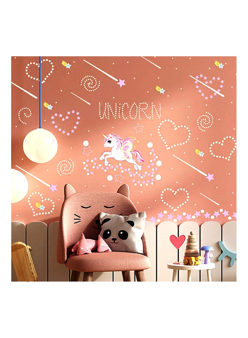 SYOSI 640 Pcs Glowing Unicorn Stickers for Ceiling, Glow in The Dark Stars Decor Stickers, Colorful Wall Decals Decor for Kids Girls Boys Bedroom, Birthday Gift for Kids - Image 5