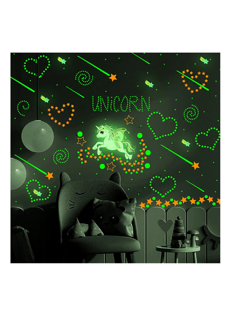 SYOSI 640 Pcs Glowing Unicorn Stickers for Ceiling, Glow in The Dark Stars Decor Stickers, Colorful Wall Decals Decor for Kids Girls Boys Bedroom, Birthday Gift for Kids - Image 4