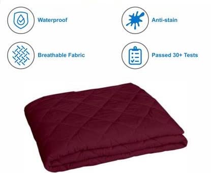 Rajasthan Crafts Premium Hotel Quality Queen Size 100% Waterproof Mattress Protector Smooth Fabric Fits Up 8-12 Inch Mattress Breathable Noiseless Cover and Washable (Maroon, 60x72 Inch) - Image 4