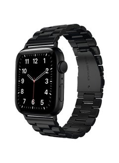 Metal Straps For Apple Watch Series 10 9 8 7 6 5 4 SE, 38/40/41/42mm Solid Stainless Steel Smartwatch Wristband Strap- Black