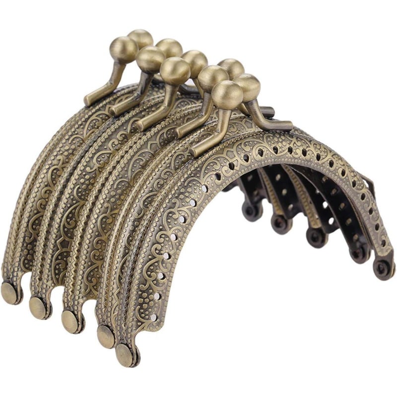 Mtsooning 10PCS Metal Purse Frames 33Inch Arch Bag Clasp Antique Coin Kiss Clasp Lock for DIY Craft Bag Leather Bag Handbag Tailors - Image 2
