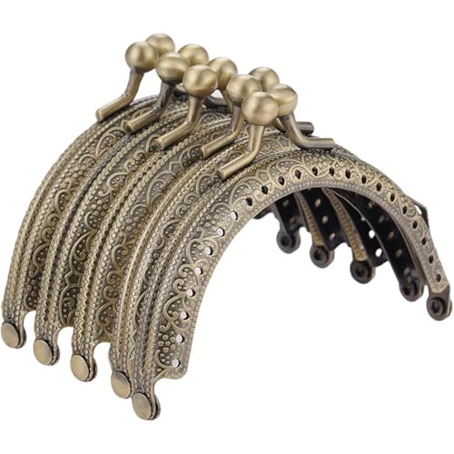 Mtsooning 10PCS Metal Purse Frames 33Inch Arch Bag Clasp Antique Coin Kiss Clasp Lock for DIY Craft Bag Leather Bag Handbag Tailors - Image 1