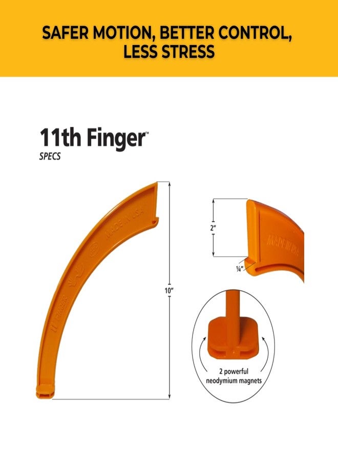 FastCap - 11th Finger Tool Push Stick Tool for Saw Protection and Finger Safety - Orange - 10-Inch Height - #02051 - Image 5
