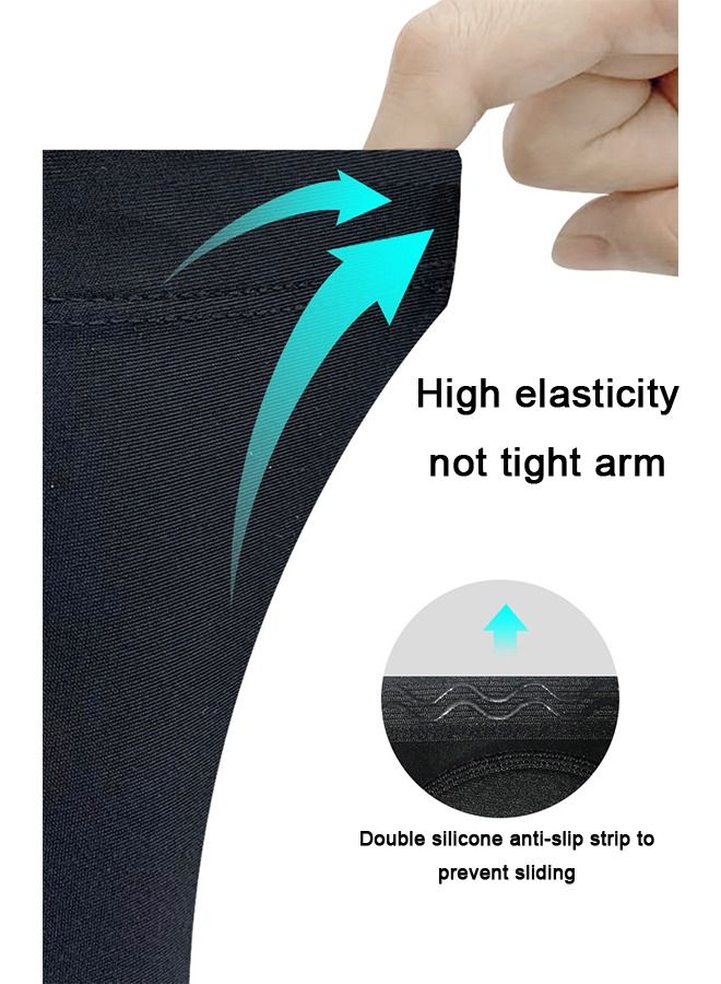 Generic 2 Pairs Volleyball Arm Sleeves Passing Hitting Forearm Sleeves with Protection Pads and Thumb Hole Padded Volleyball Sleeves Black - Image 2