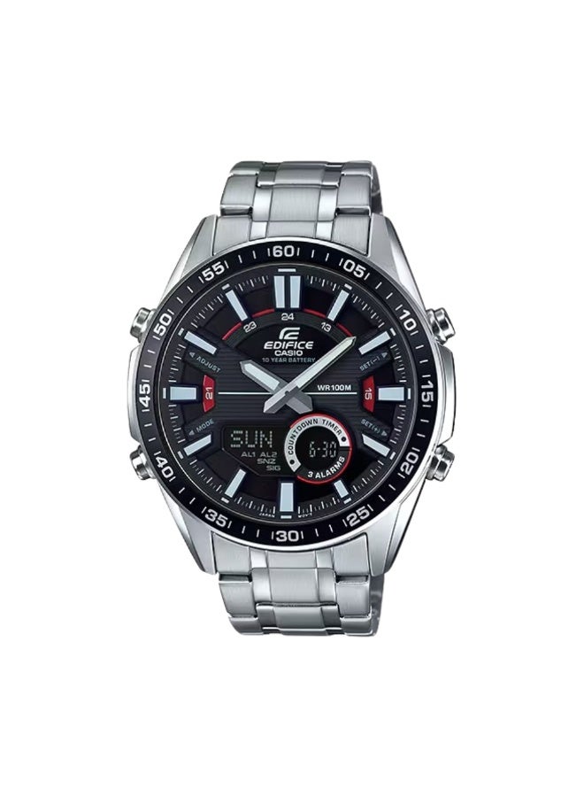 Casio Edifice EFV-C100D-1AVDF Men's Analog-Digital Watch, Black Dial, Stainless Steel Band, 10-Year Battery, 100M Water Resistant - Image 1