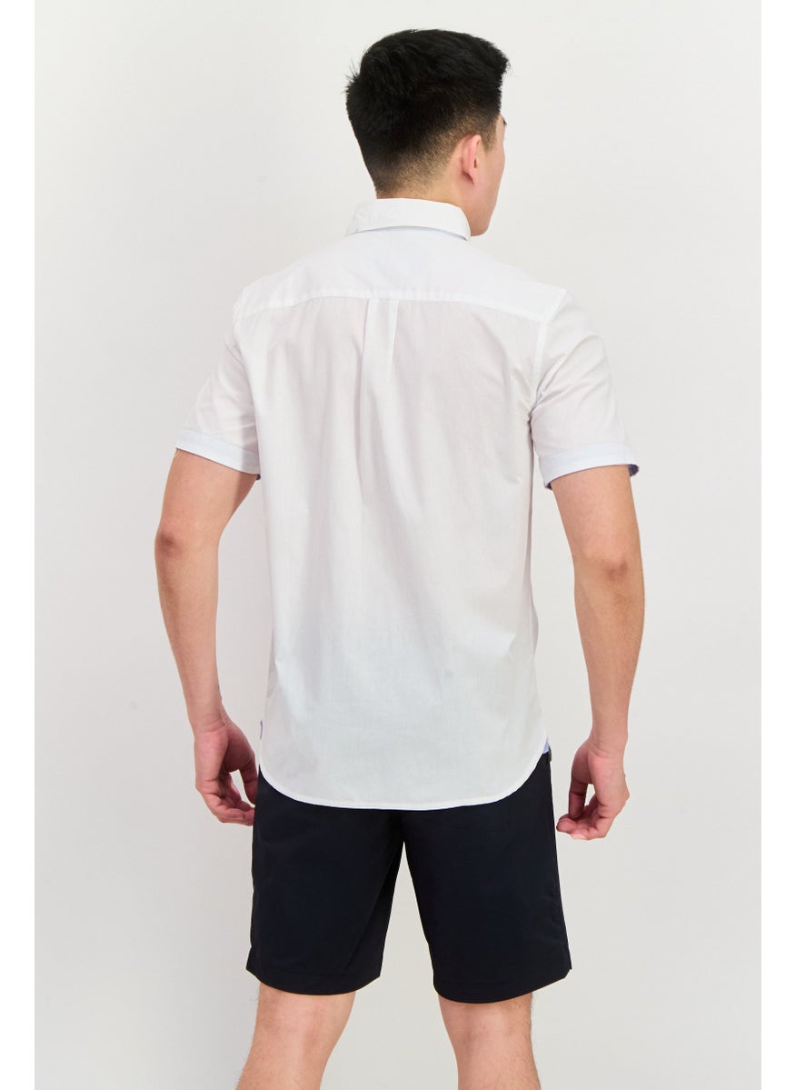 English Laundry - Men Regular Fit Chest Pocket Short Sleeve Casual Shirts, White - Image 1