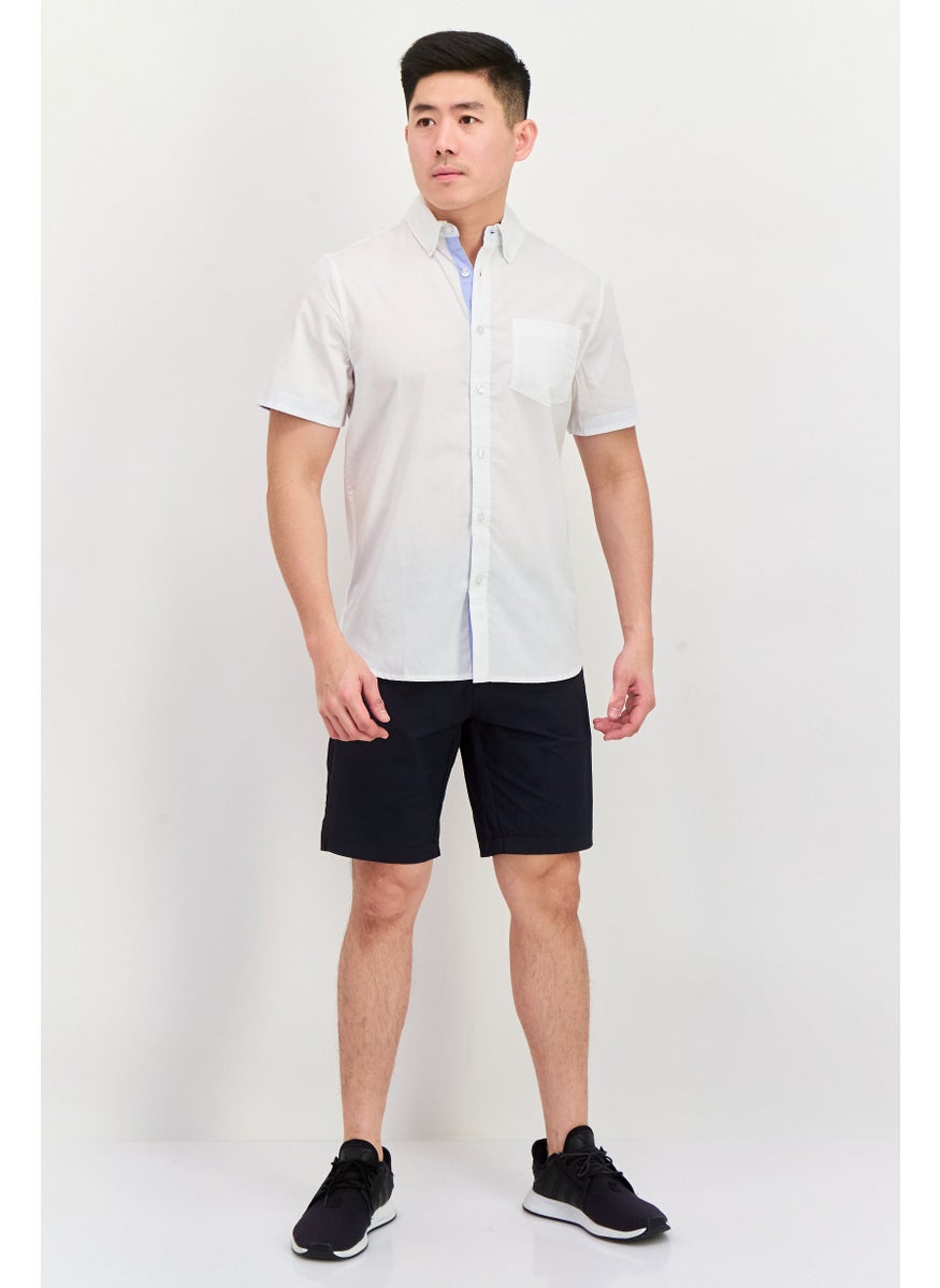 English Laundry - Men Regular Fit Chest Pocket Short Sleeve Casual Shirts, White - Image 1