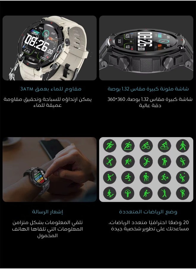AOLON - Navi R GPS Smart Watch 1.32” HD AMOLED Display 5ATM Waterproof Black - Image 1