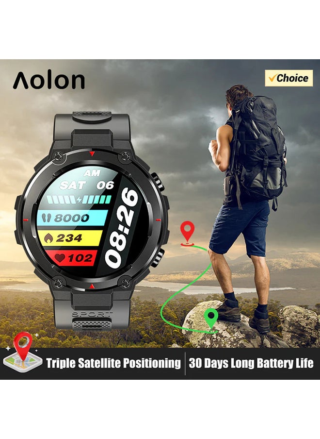 AOLON - Navi R GPS Smart Watch 1.32” HD AMOLED Display 5ATM Waterproof Black - Image 1