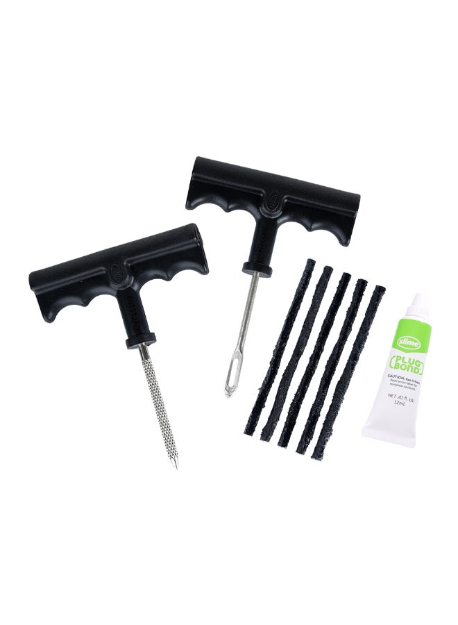 Slime 8-Piece Ergonomic T-Handle Tire Plug Kit Black and Silver 2.4 x 23.2 x 14 cm ‎1034-A - Image 1