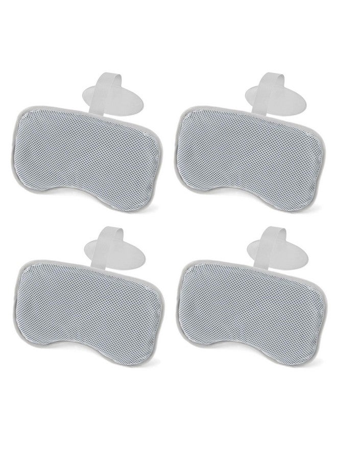 بست واي وسائد مسند رأس مبطنة من سالوسبا مع حزام قابل للتعديل لضبط الارتفاع، غطاء شبكي قابل للغسل، متوافقة مع أحواض الاستحمام الساخنة سالوسبا، رمادي، (عبوة من 4 قطع) - Image 1