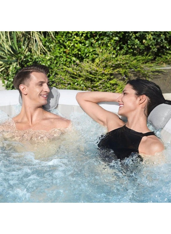 بست واي وسائد مسند رأس مبطنة من سالوسبا مع حزام قابل للتعديل لضبط الارتفاع، غطاء شبكي قابل للغسل، متوافقة مع أحواض الاستحمام الساخنة سالوسبا، رمادي، (عبوة من 4 قطع) - Image 4