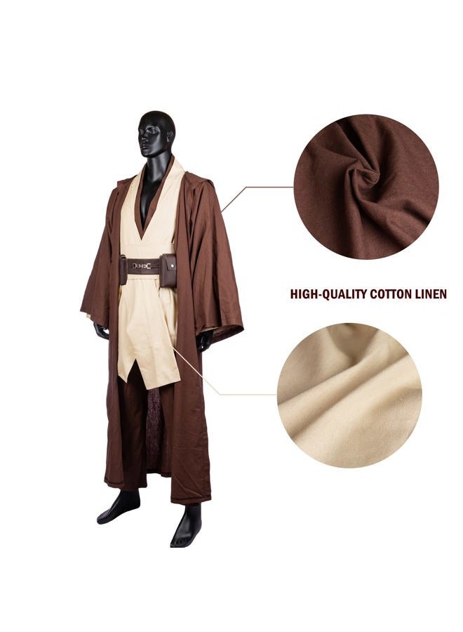 Horizoncos Men's Costume Robe Adult Male Tunic Costume Hooded Uniform Full Set Halloween Cosplay Cloak - Image 2