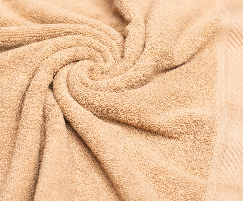 Furnofy 450 GSM Cotton Towels for Bath (70 x 140 cm), Highly Absorbent and Soft Bathroom Towels (Pack of 2 - Beige) - Image 3