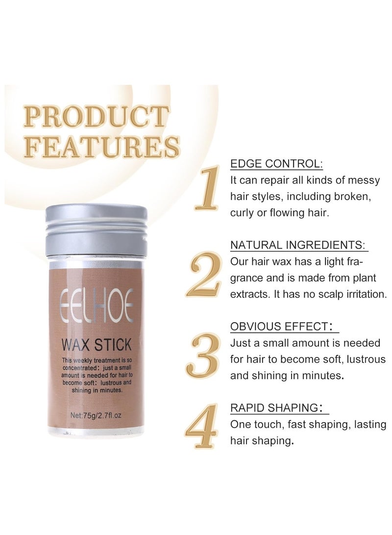 إيلهو قطعتان من عصا شمع الشعر، قوية وتدوم طويلاً، شمع تصفيف غير دهني لإصلاح الشعر المتطاير، حافة الشعر المجعد، كريم جل تصفيف الشعر الناعم والمكسور - Image 4