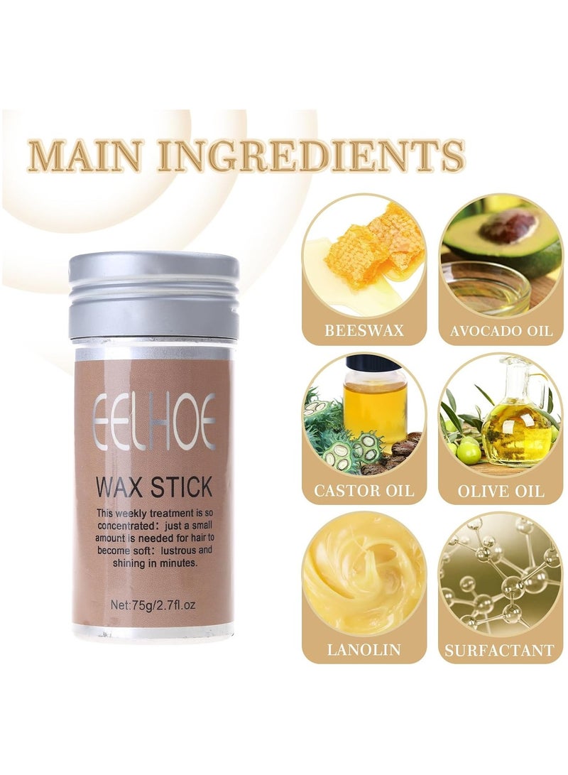 إيلهو قطعتان من عصا شمع الشعر، قوية وتدوم طويلاً، شمع تصفيف غير دهني لإصلاح الشعر المتطاير، حافة الشعر المجعد، كريم جل تصفيف الشعر الناعم والمكسور - Image 5