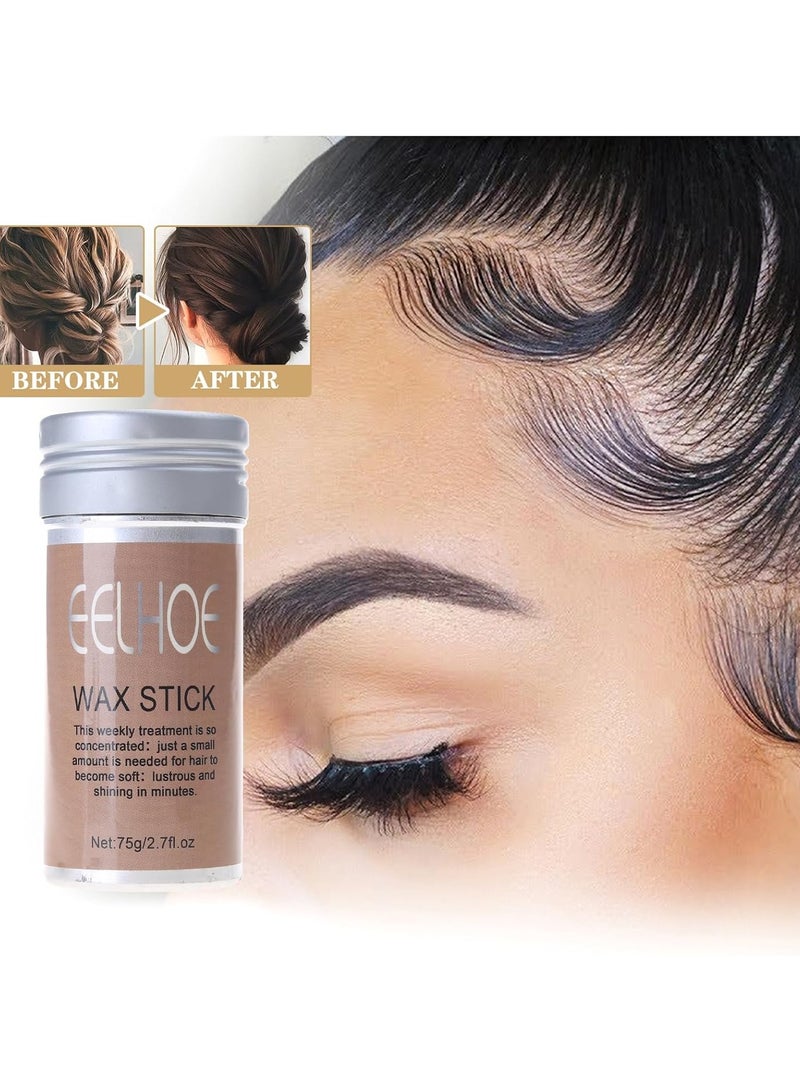 إيلهو قطعتان من عصا شمع الشعر، قوية وتدوم طويلاً، شمع تصفيف غير دهني لإصلاح الشعر المتطاير، حافة الشعر المجعد، كريم جل تصفيف الشعر الناعم والمكسور - Image 2