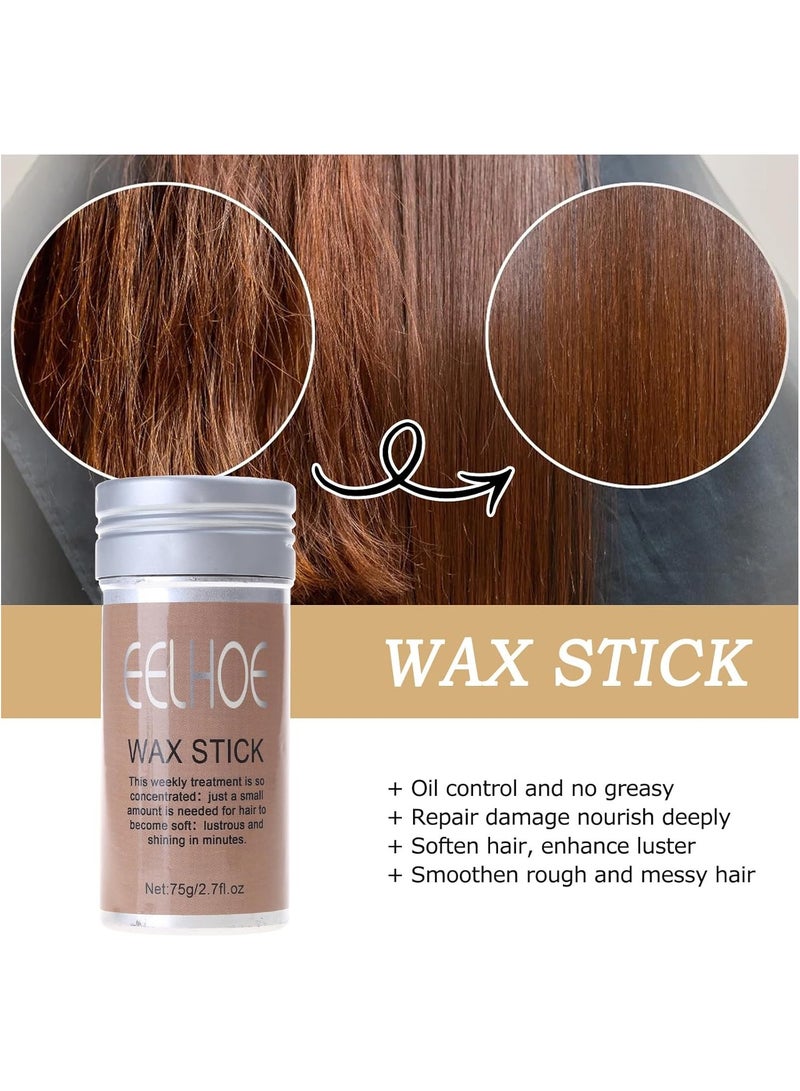 إيلهو قطعتان من عصا شمع الشعر، قوية وتدوم طويلاً، شمع تصفيف غير دهني لإصلاح الشعر المتطاير، حافة الشعر المجعد، كريم جل تصفيف الشعر الناعم والمكسور - Image 3