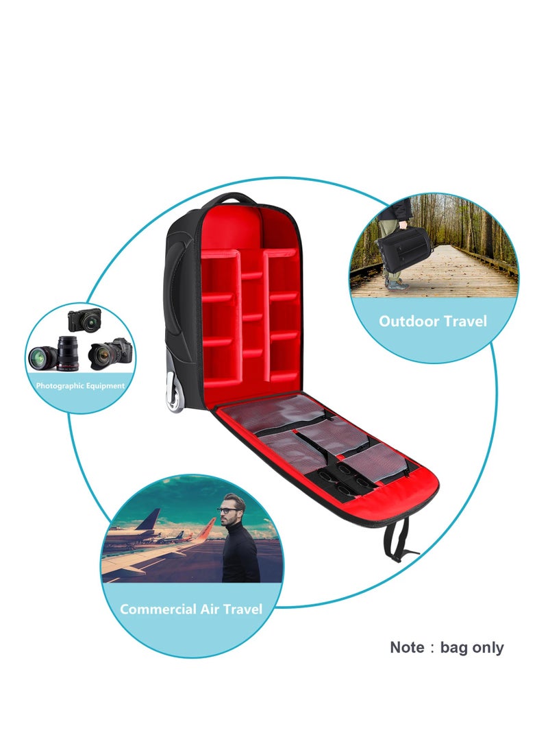 Neewer 2-in-1 Convertible Wheeled Camera Backpack and Trolley Case with Double Bar, Anti-Shock Detachable Padded Compartment for SLR/DSLR Cameras, Tripods, Lenses, and Accessories - Image 5