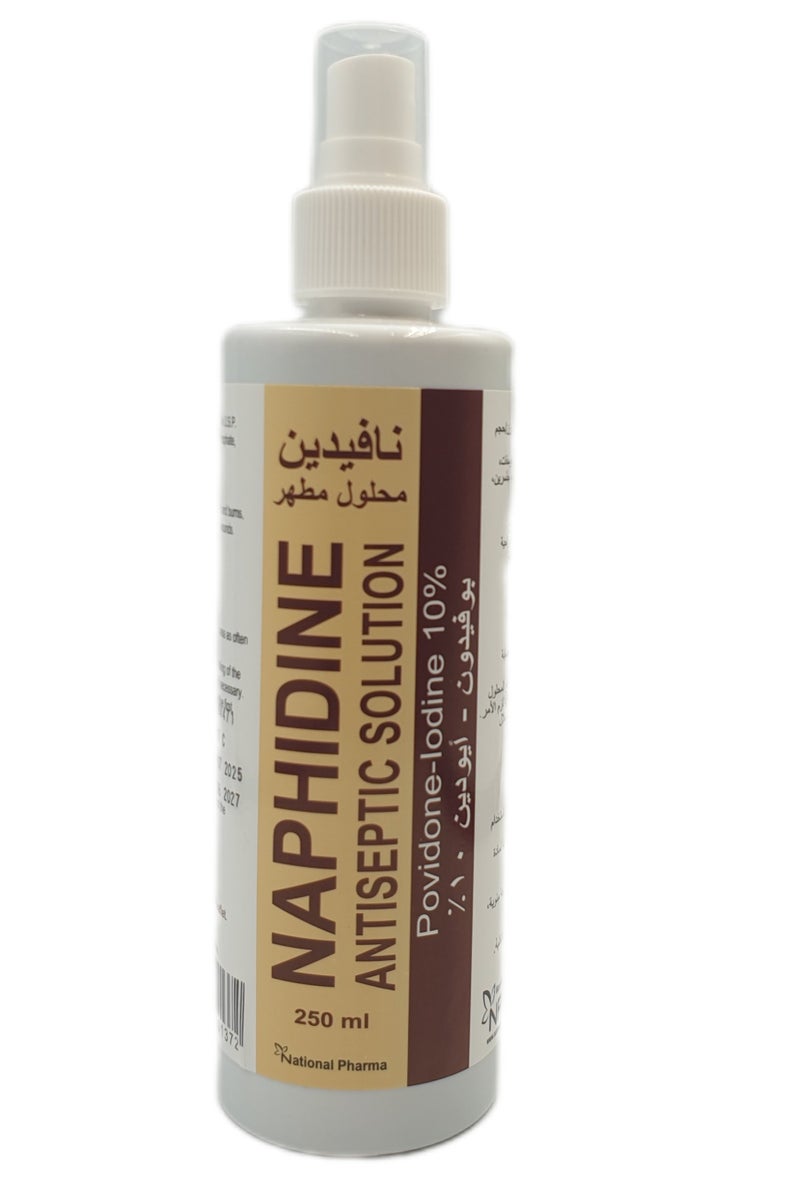 NAPH NAPHIDINE Antiseptic Solution Povidone Iodine 10% 250 ml Spray - Image 2