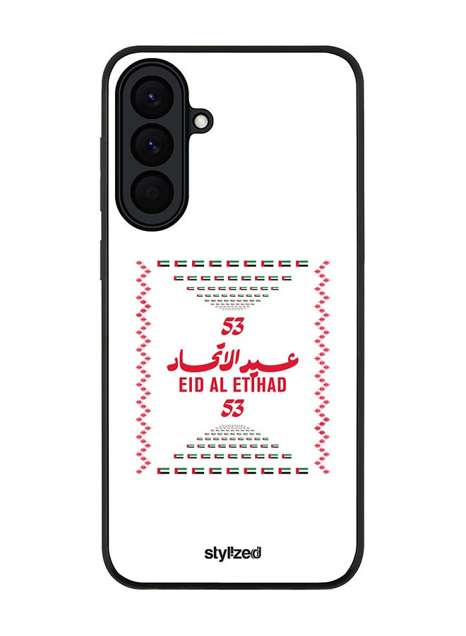 Stylizedd For Samsung Galaxy A57 Case,Slim fit Camera Protection, Shockproof Thin Phone cover  - Eid Al Etihad 53 National Day Poster Design White - Image 1