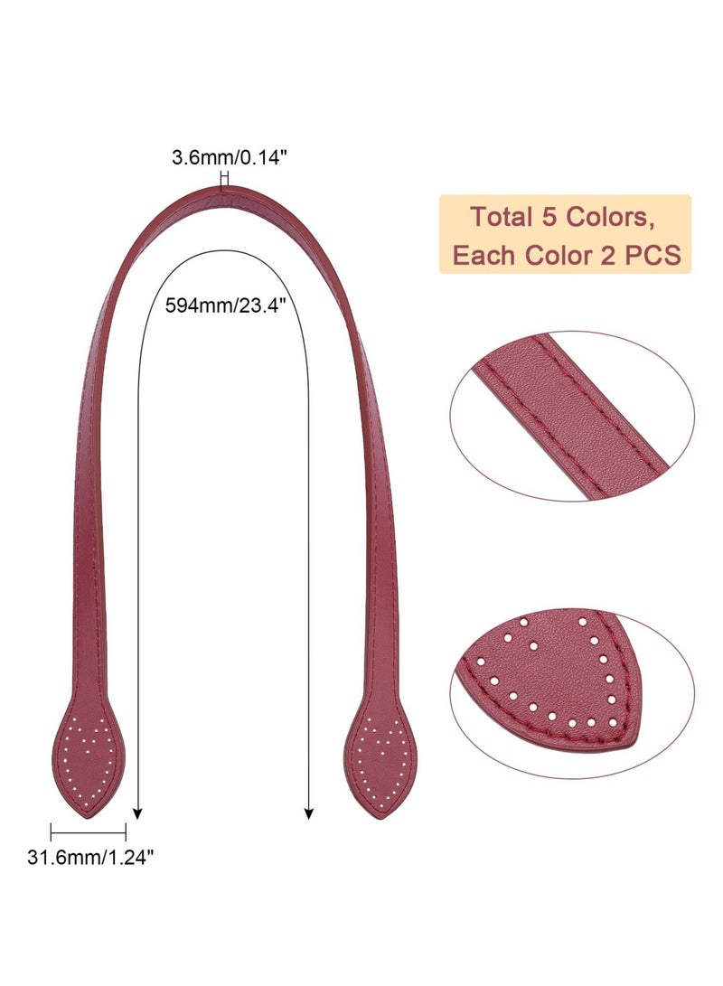 Excefore PU Leather Purse Handles Bag Handbag Strap Shoulder Handbag DIY Sewing Strap Bag Accessories 10 Pcs 5 Colors - Image 2