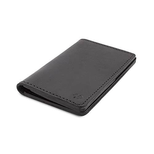 Main Street Forge Leather Passport Holder for Men Made in USA 35 x 55 Field Notes Cover Midnight Black - Image 1
