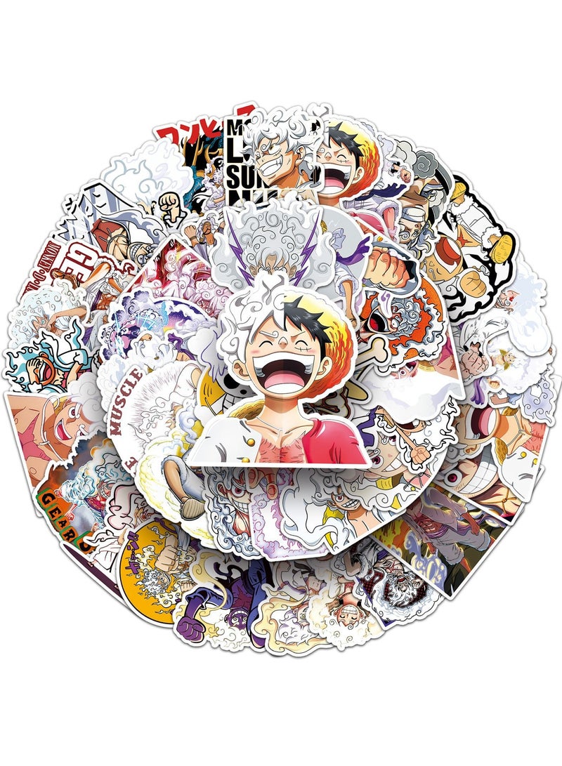 EHOME 50 piece Luffy's Gear 5 Nika Mode ONEPIECE Stickers, Laptop Ledger, Water Cup, Ipad Phone Case Decoration, Waterproof Sticker - Image 1