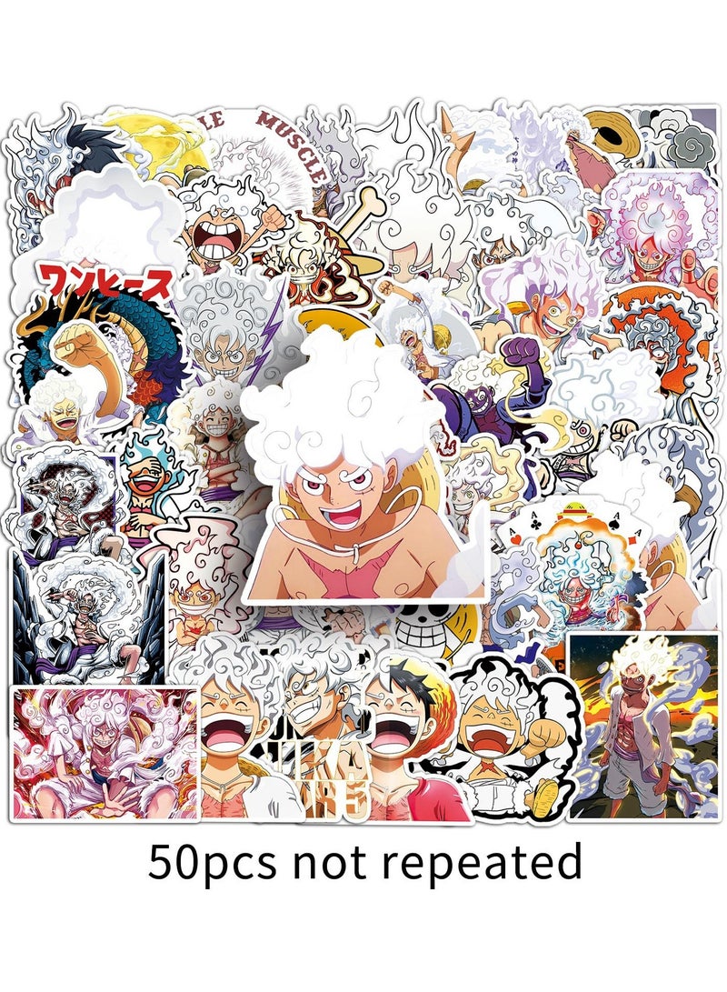 EHOME 50 piece Luffy's Gear 5 Nika Mode ONEPIECE Stickers, Laptop Ledger, Water Cup, Ipad Phone Case Decoration, Waterproof Sticker - Image 2