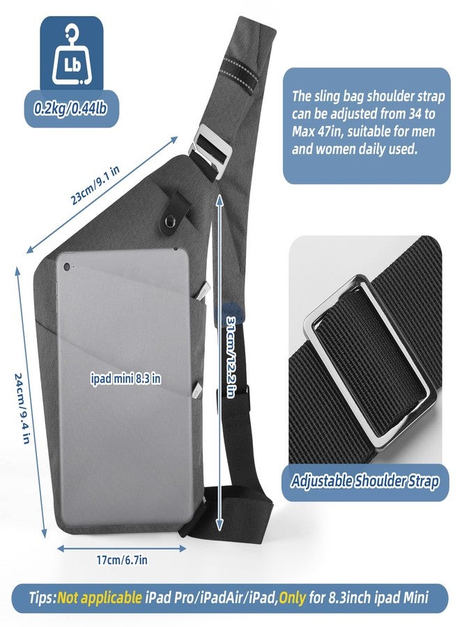 VADOO Sling Bag - Anti-theft Crossbody Shoulder Bag for Men and Women, Basic Version-dark Grey, One Size, Crossbody Bag - Image 2