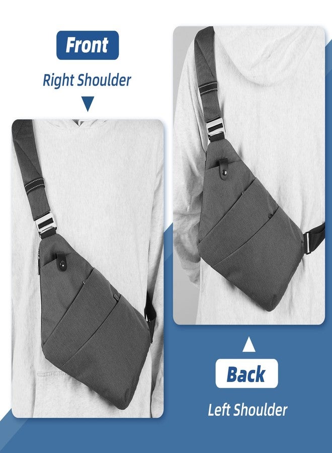 VADOO Sling Bag - Anti-theft Crossbody Shoulder Bag for Men and Women, Basic Version-dark Grey, One Size, Crossbody Bag - Image 3