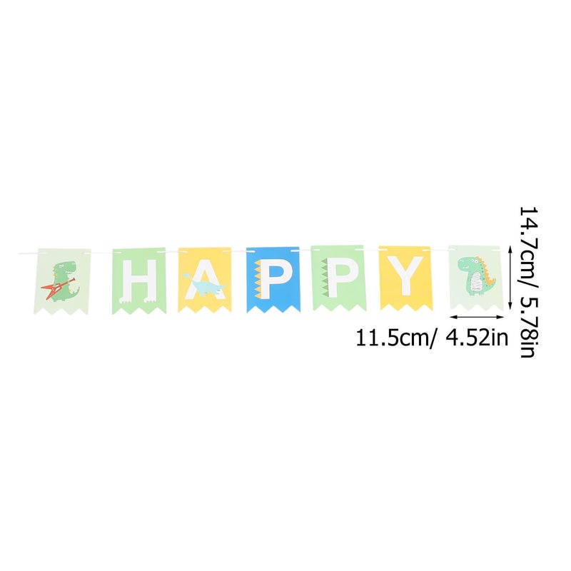 Happy Birthday Dinosaur Party Banner Decoration for Boys Noon - Image 3