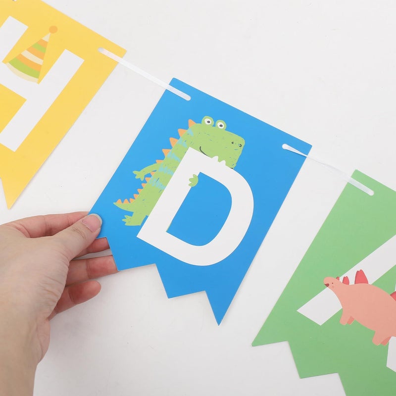 Happy Birthday Dinosaur Party Banner Decoration for Boys Noon - Image 5