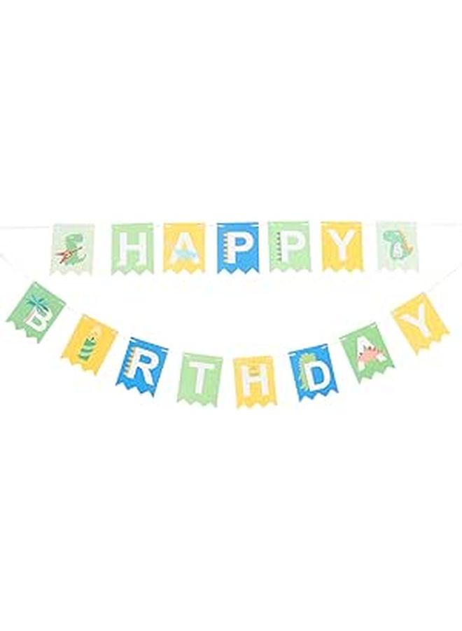 Happy Birthday Dinosaur Party Banner Decoration for Boys Noon - Image 1