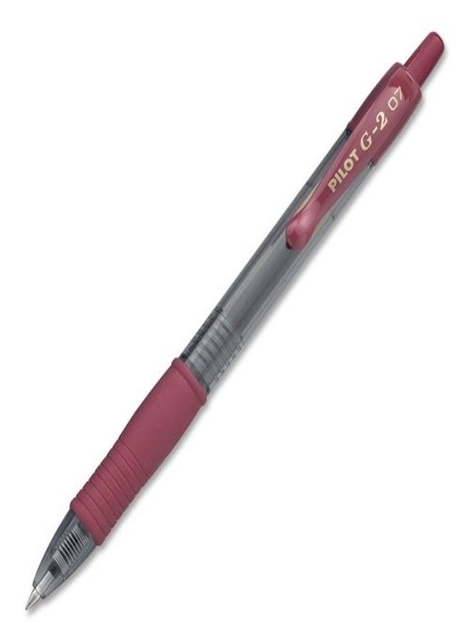 PIL Wholesale CASE of 10 - Pilot G2-7 Retractable Gel Roller Pens-Gel Pen, Retractable, Rubber Grip, Fine Pt, Burgundy - Image 1