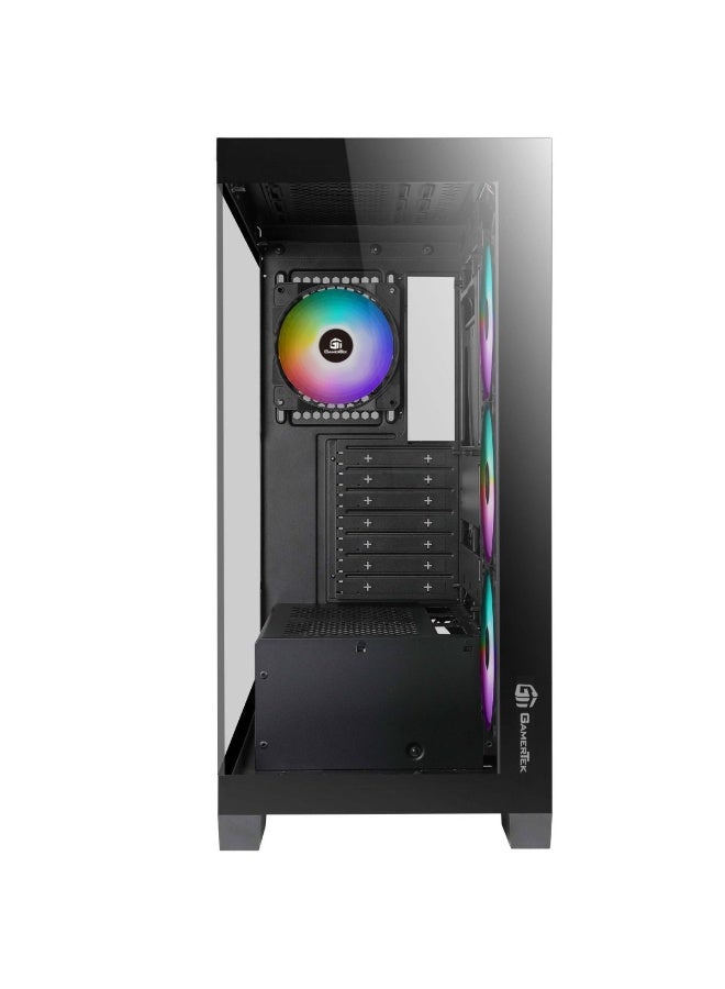 GamerTek Nebula MID Tower ATX Gaming Case PC Case Black - Image 3
