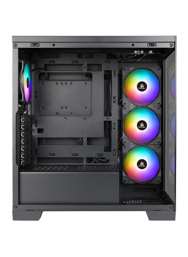 GamerTek Nebula MID Tower ATX Gaming Case PC Case Black - Image 2