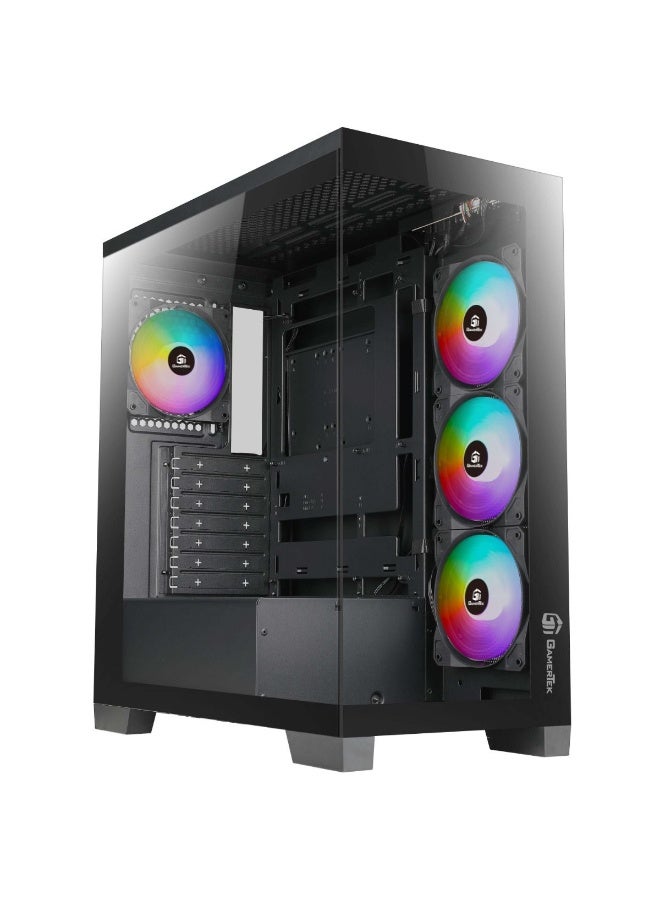 GamerTek Nebula MID Tower ATX Gaming Case PC Case Black - Image 4