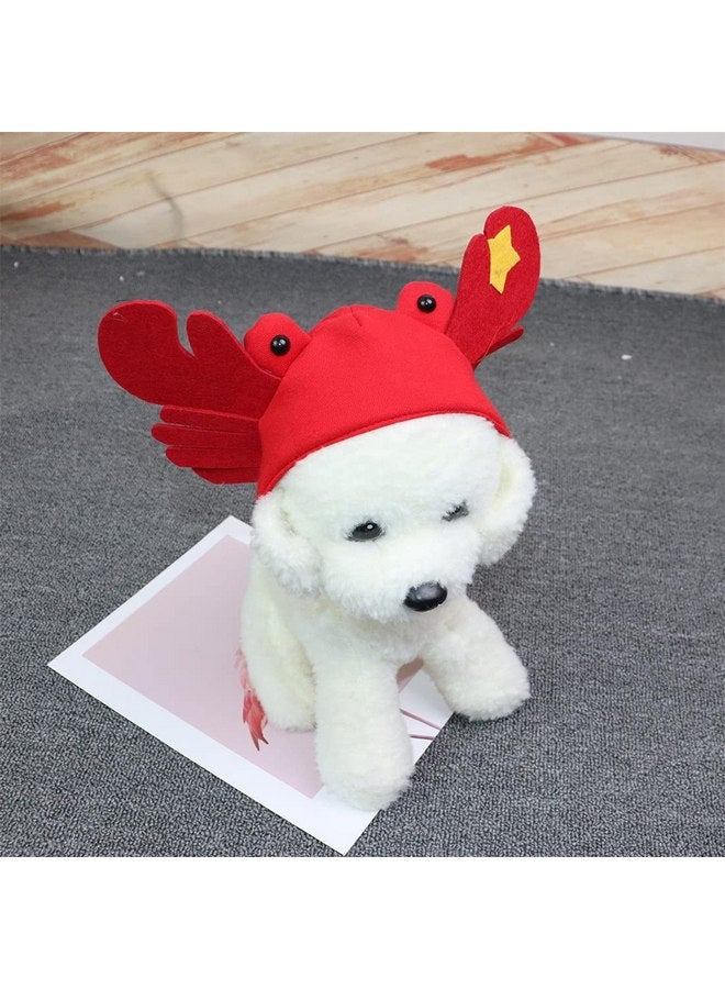 Dzrige Halloween Pet Crab Hat Red Plush Crab Hat Funny Cat Pup Small Pet Hat Halloween Crab Headwear for Halloween Masquerade Dress Up Cosplay - Image 4