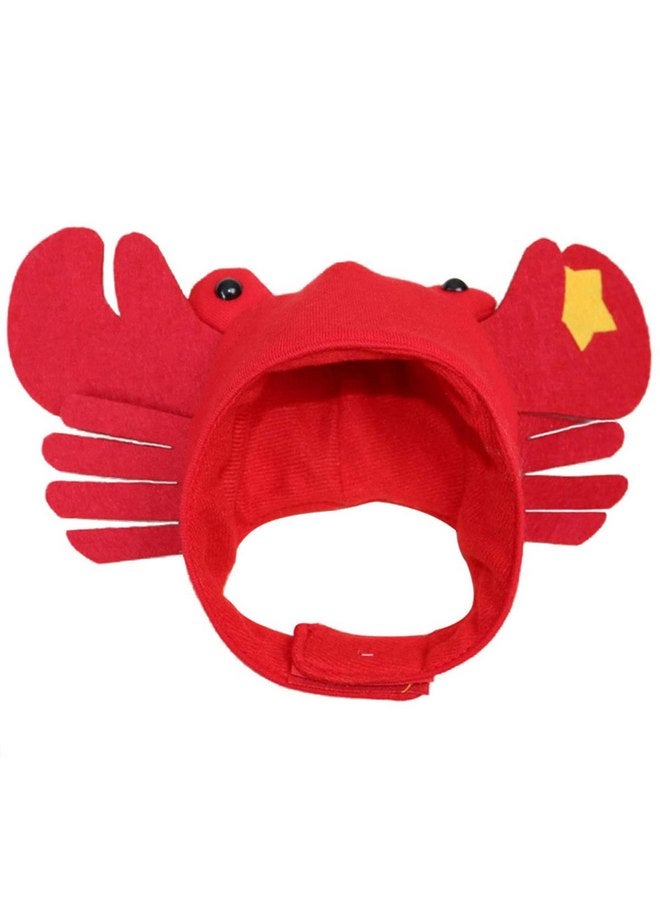 Dzrige Halloween Pet Crab Hat Red Plush Crab Hat Funny Cat Pup Small Pet Hat Halloween Crab Headwear for Halloween Masquerade Dress Up Cosplay - Image 1