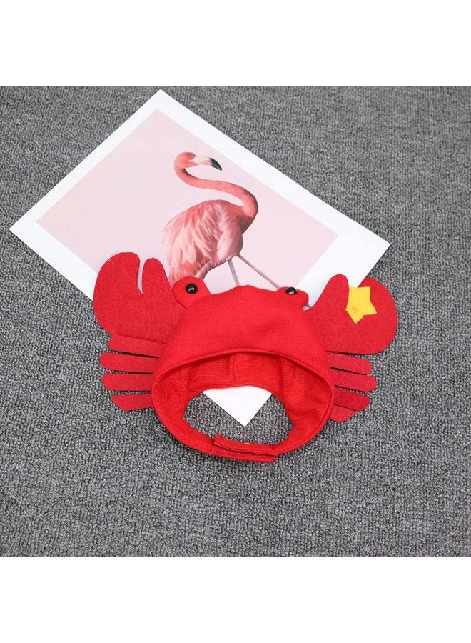 Dzrige Halloween Pet Crab Hat Red Plush Crab Hat Funny Cat Pup Small Pet Hat Halloween Crab Headwear for Halloween Masquerade Dress Up Cosplay - Image 2