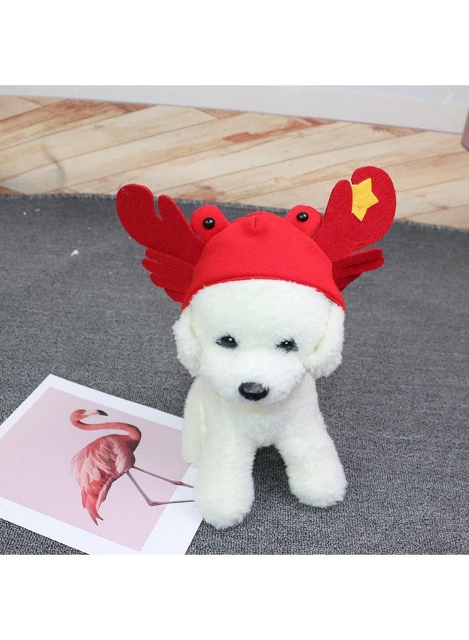 Dzrige Halloween Pet Crab Hat Red Plush Crab Hat Funny Cat Pup Small Pet Hat Halloween Crab Headwear for Halloween Masquerade Dress Up Cosplay - Image 3