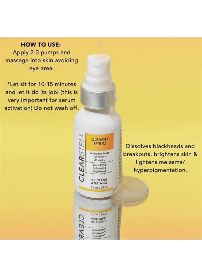 CLEARstem CLEARITY Exfoliating Facial Serum with Vitamin C, Turmeric and Mandelic Acid, 1 Oz  - Image 1