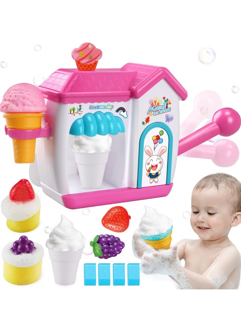 SYOSI - Toddler Bath Toys-Interactive Baby Shower Toys, Bubble Ice Cream Maker Bath Toy, Toddler Bath Toys Age 2-4, Bathtub Bubble Machine - Image 1