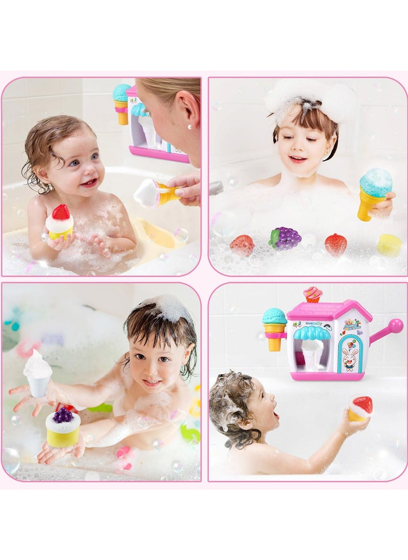 SYOSI - Toddler Bath Toys-Interactive Baby Shower Toys, Bubble Ice Cream Maker Bath Toy, Toddler Bath Toys Age 2-4, Bathtub Bubble Machine - Image 1